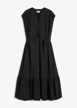 bonprix bonprix Vestidos>Vestido camisero fluido Negro