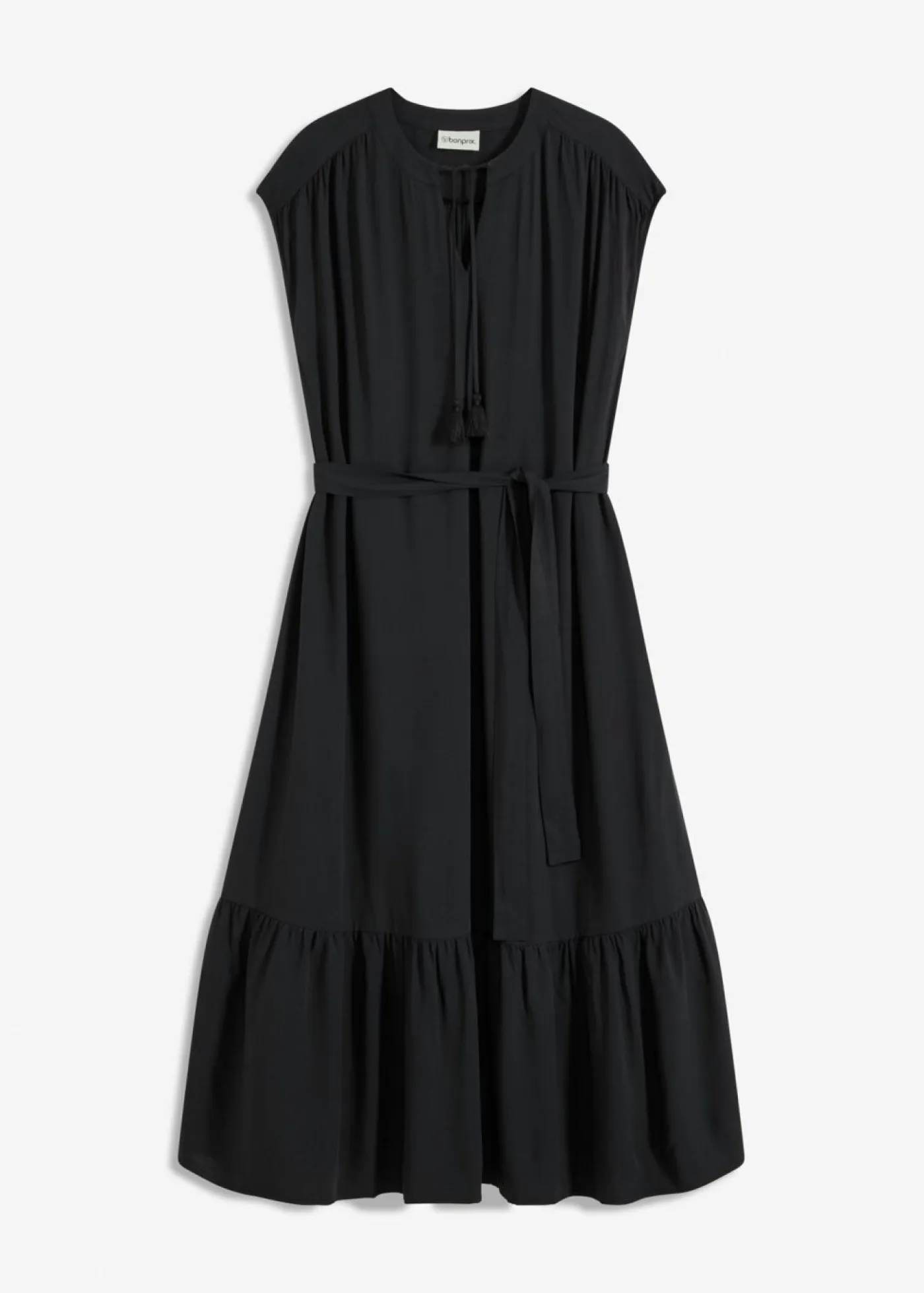 bonprix bonprix Vestidos>Vestido camisero fluido Negro