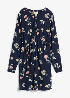 bonprix bonprix Premamá>Vestido camisero premamá/de lactancia 2 en 1 de viscosa azul marino-multicolor con flores