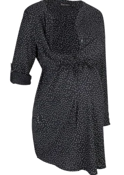 bonprix bonprix Premamá>Vestido camisero premamá/de lactancia 2 en 1 de viscosa fluida Azul marino-blanco de lunares