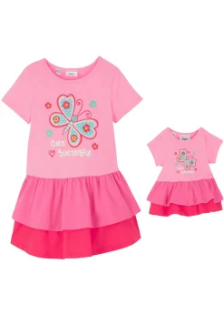 Niños bonprix bonprix Vestido camisero y vestido para muñeca (2 piezas) de algodón orgánico puro