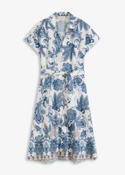 bonprix bonprix Vestidos>Vestido con cinta para anudar crudo/azul pálido/azul marino/camel/azul mate