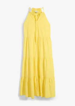 bonprix bonprix Premium|Vestidos>Vestido con contenido de seda Amarillo suave