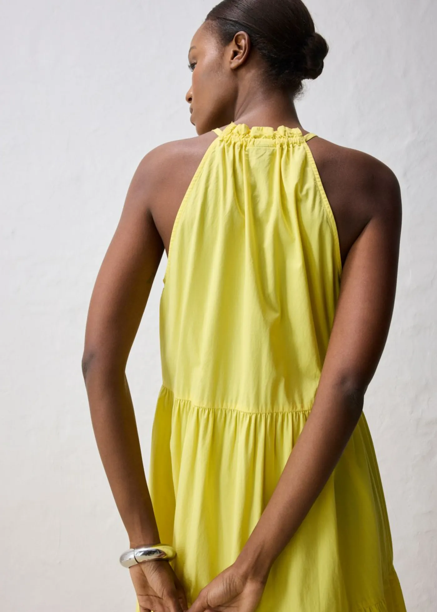 bonprix bonprix Premium|Vestidos>Vestido con contenido de seda Amarillo suave