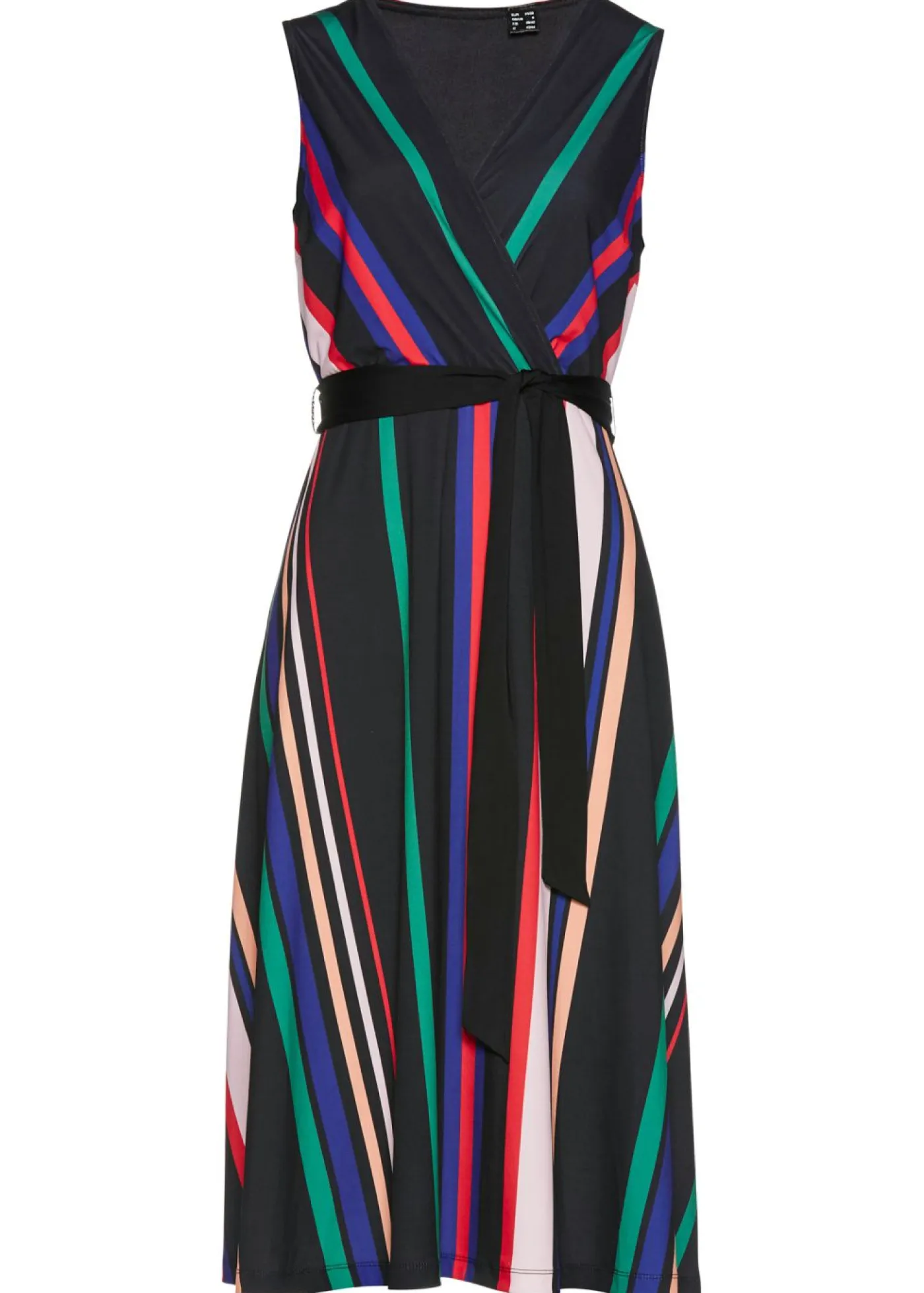 bonprix bonprix Vestidos>Vestido con cordón Negro-multicolor de rayas