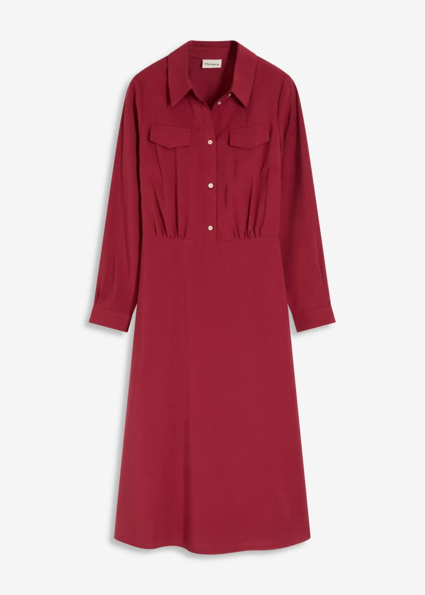 bonprix bonprix Vestidos>Vestido con cuello de camisa Rojo