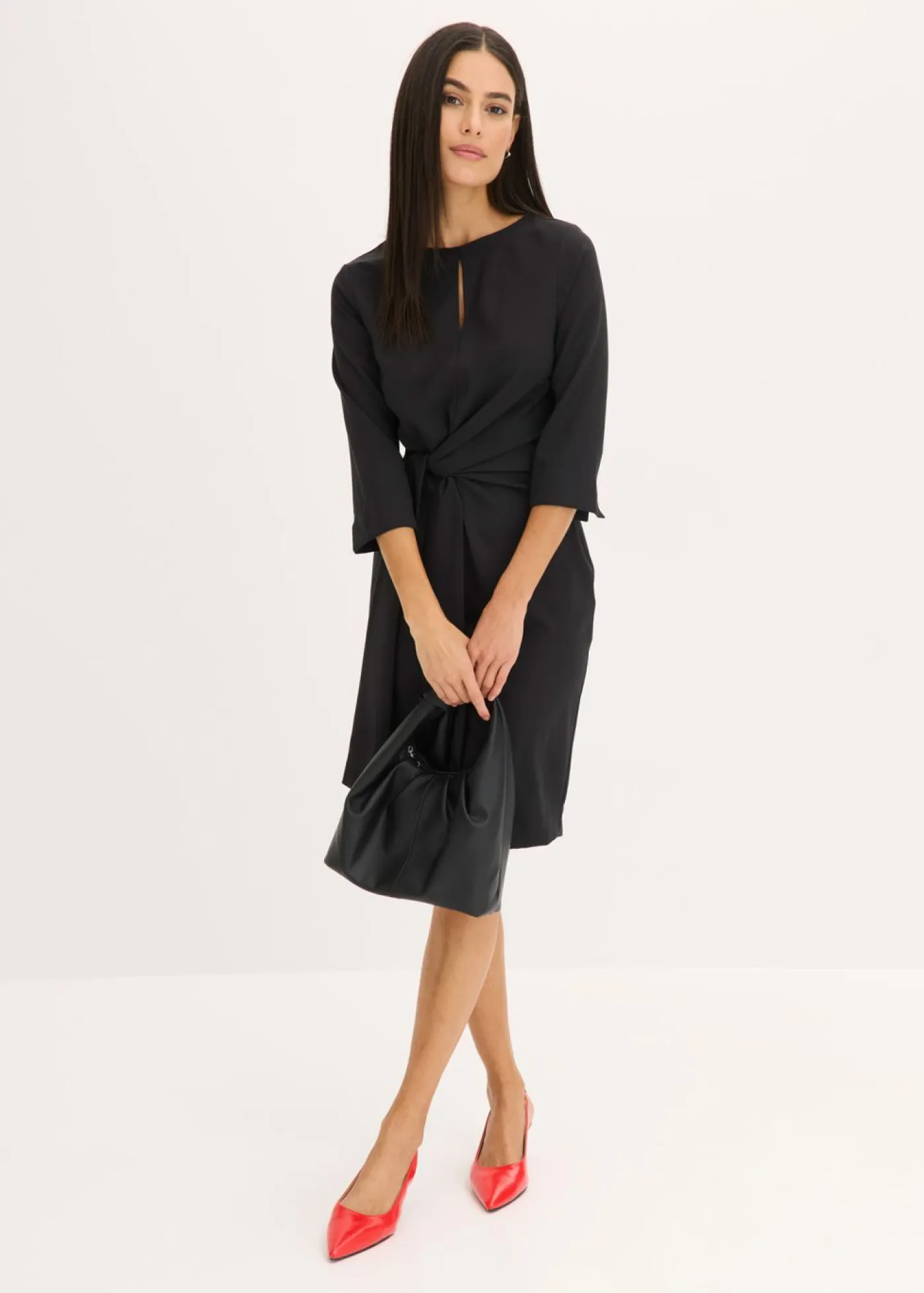 bonprix bonprix Vestidos>Vestido con detalle de cordón Negro