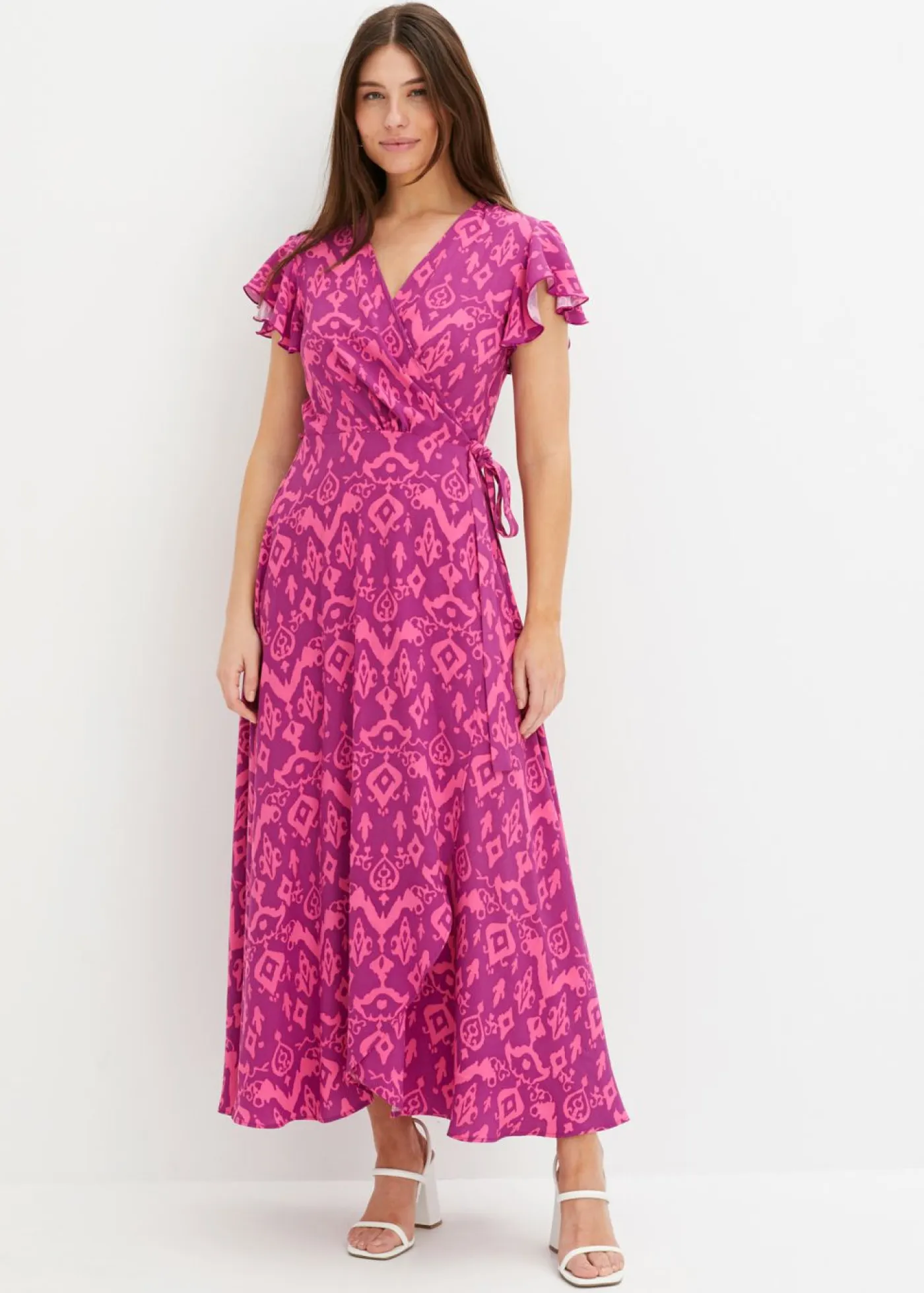 bonprix bonprix Vestidos>Vestido con diseño cruzado Morado