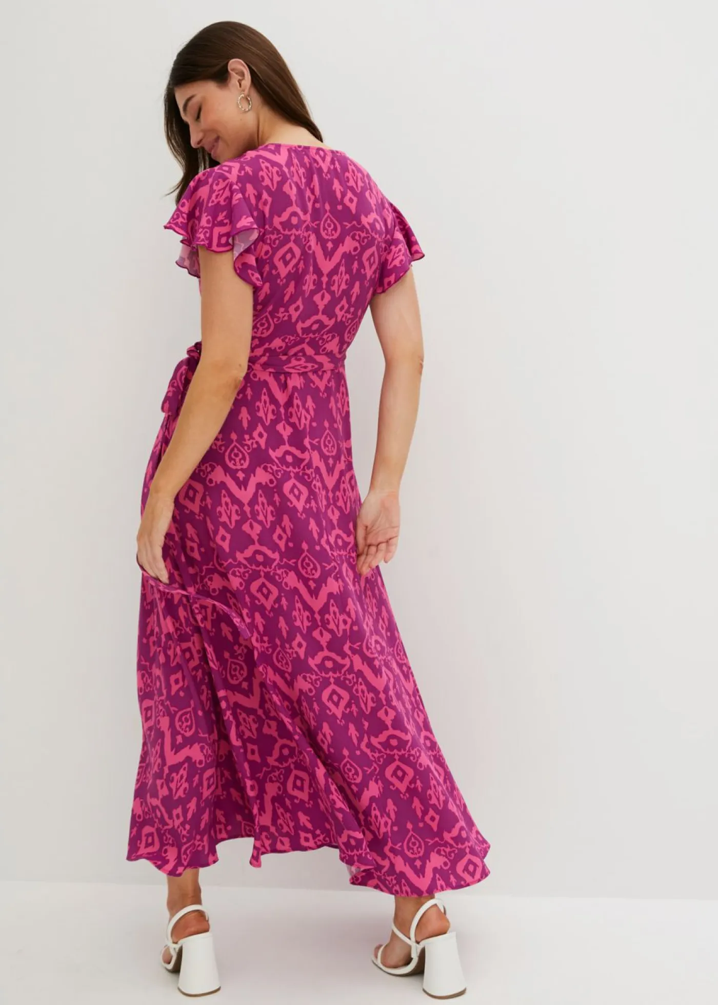 bonprix bonprix Vestidos>Vestido con diseño cruzado Morado