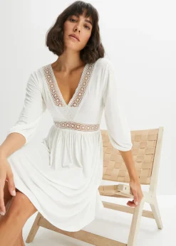 bonprix bonprix Vestidos>Vestido con encaje Blanco