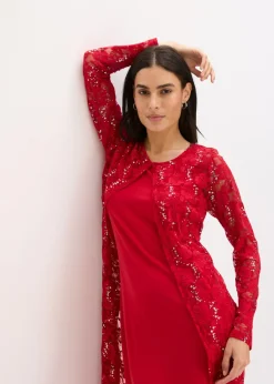 Mujer bonprix bonprix Vestido con encaje (2 piezas)