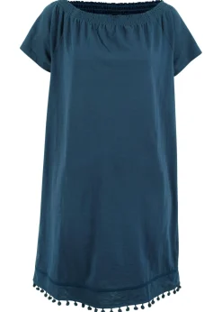 bonprix bonprix Vestidos>Vestido con escote bañera de punto Azul oscuro