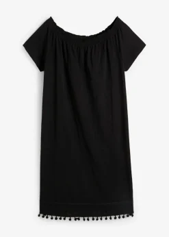 bonprix bonprix Vestidos>Vestido con escote bañera de punto Negro