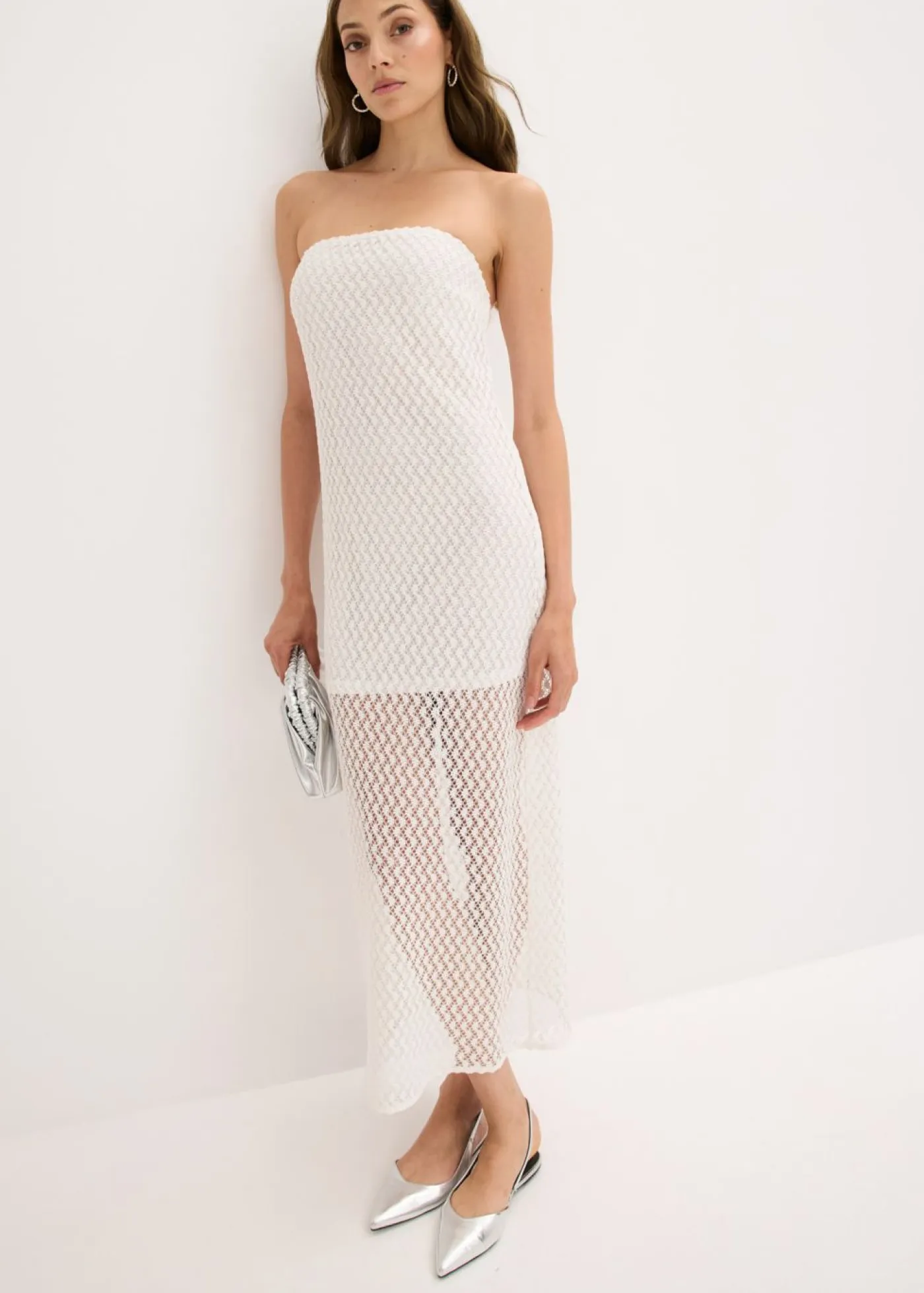 Mujer bonprix bonprix Vestido con hombros al descubierto y encaje