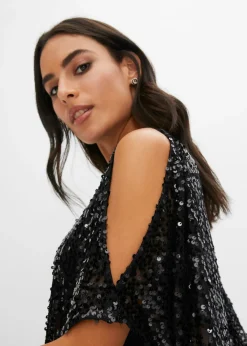 Mujer bonprix bonprix Vestido con hombros al descubierto y lentejuelas