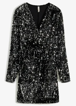 Mujer bonprix bonprix Vestido con lentejuelas de terciopelo suave