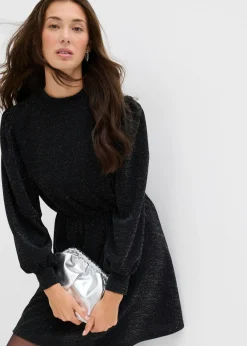 Mujer bonprix bonprix Vestido con purpurina de tejido interlock resistente