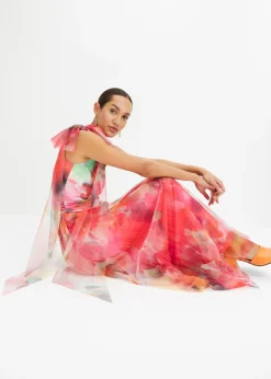 Mujer bonprix bonprix Vestido con un hombro al descubierto y falda de tul plisado