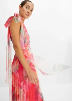 Mujer bonprix bonprix Vestido con un hombro al descubierto y falda de tul plisado