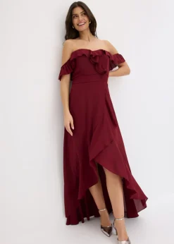 Mujer bonprix bonprix Vestido con volantes y escote bañera