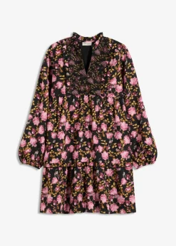 bonprix bonprix Vestidos>Vestido corto Negro con flores