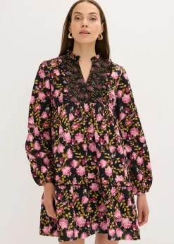 bonprix bonprix Vestidos>Vestido corto Negro con flores