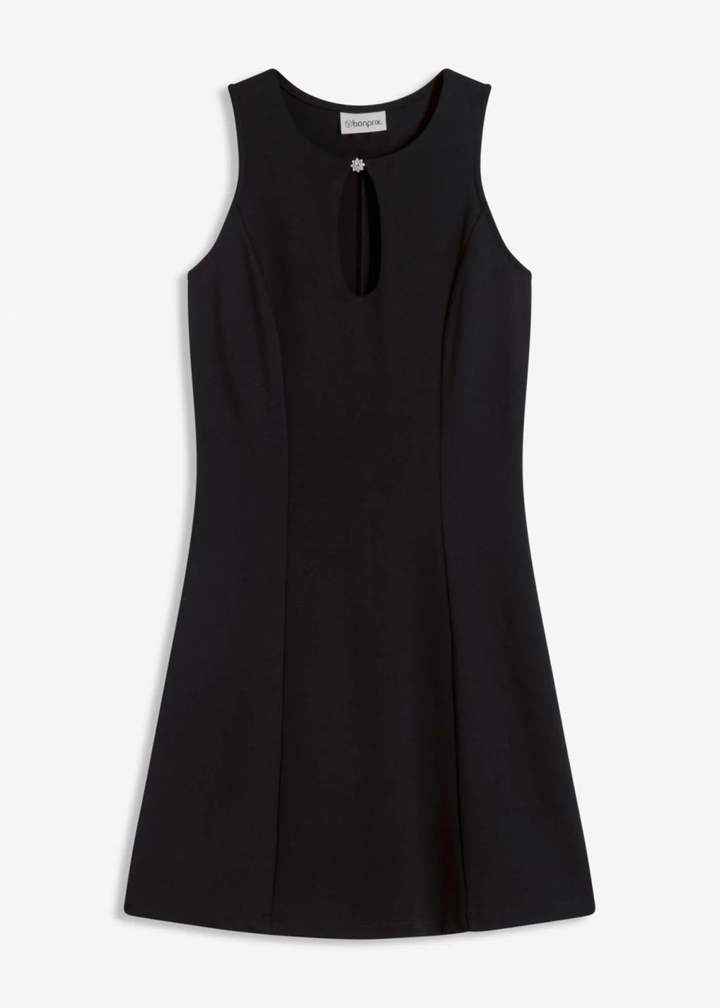 bonprix bonprix Vestidos>Vestido corto con botón decorativo Negro