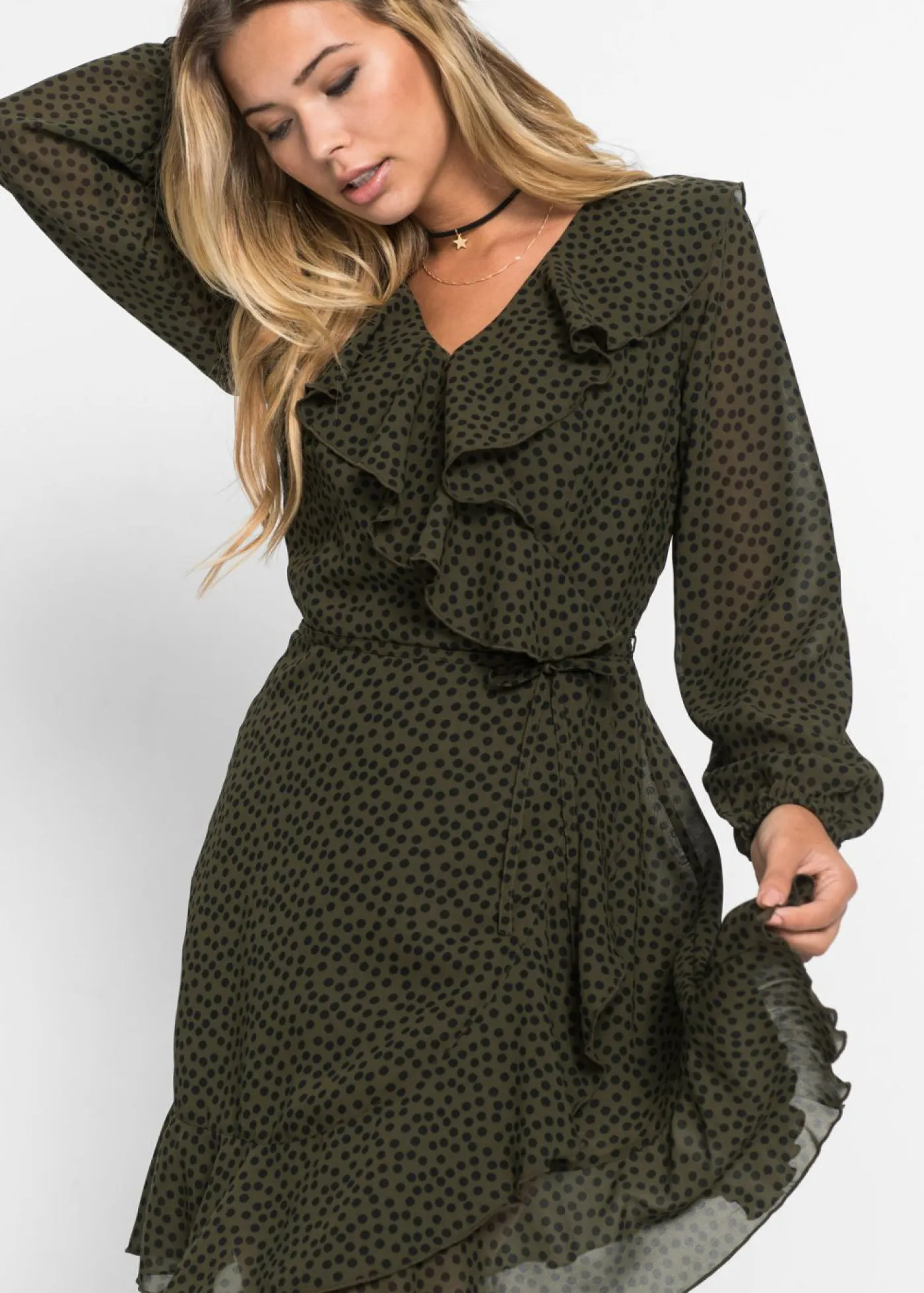 Mujer bonprix bonprix Vestido corto con efecto cruzado