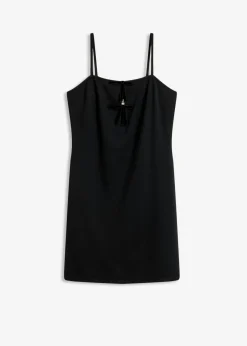 bonprix bonprix Vestidos>Vestido corto con lazos de terciopelo Negro