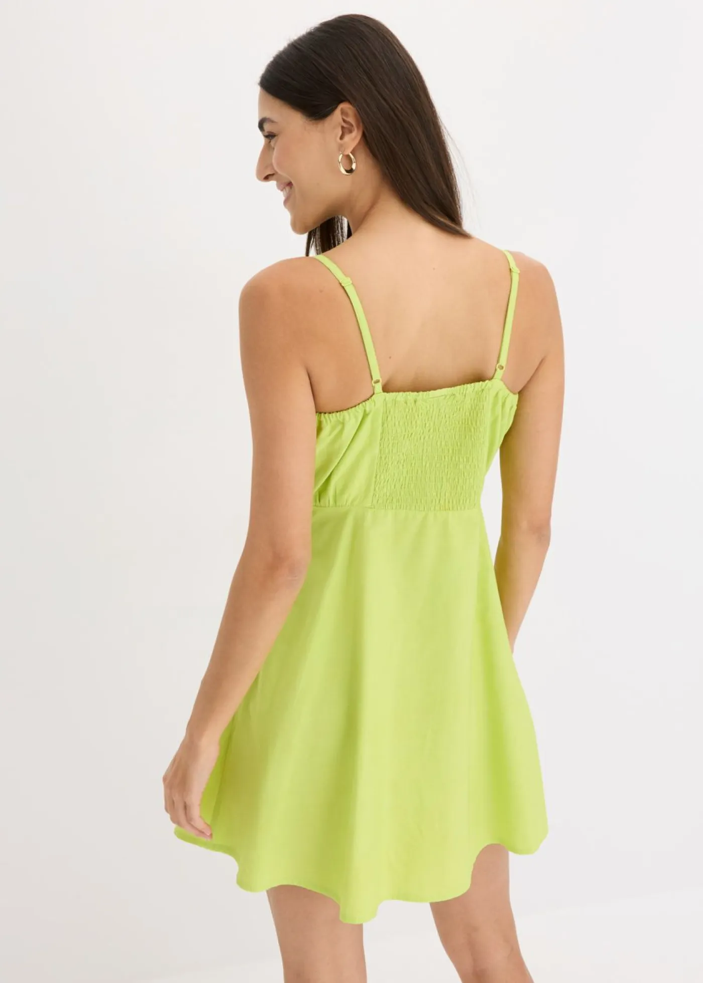 bonprix bonprix Vestidos>Vestido corto de algodón orgánico puro Amarillo cítrico