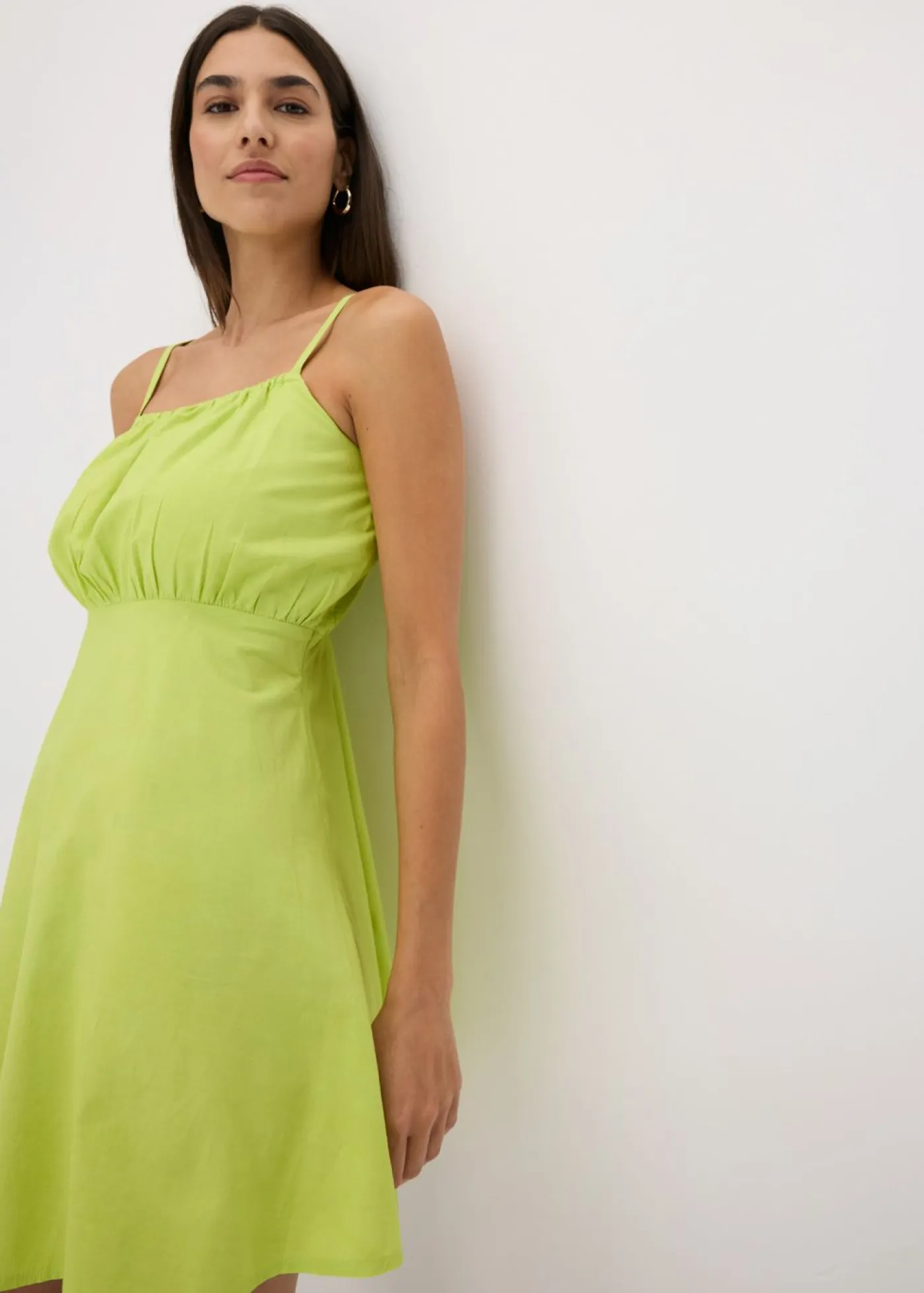 bonprix bonprix Vestidos>Vestido corto de algodón orgánico puro Amarillo cítrico