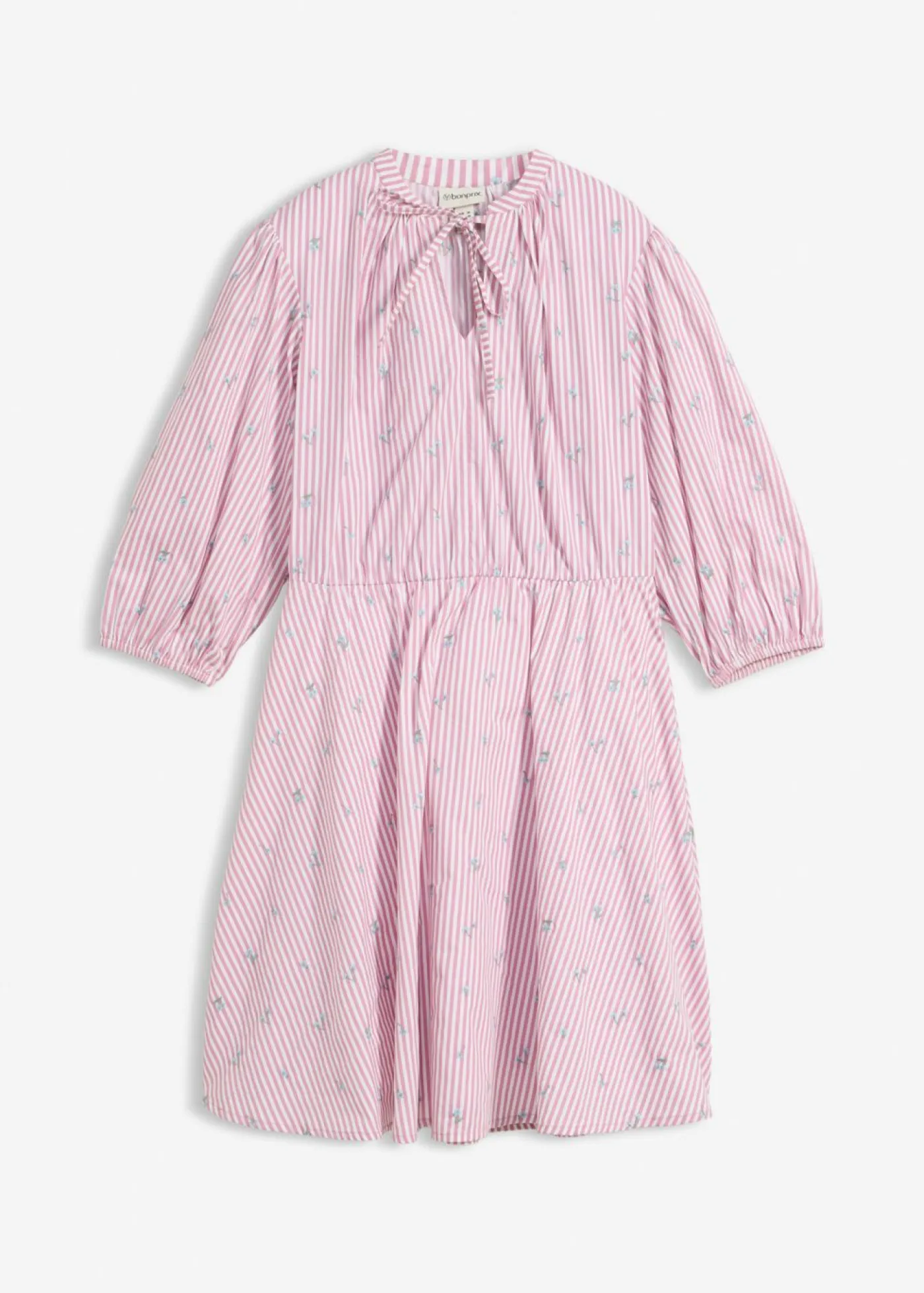 bonprix bonprix Vestidos|Novedades>Vestido corto de algodón puro malva-blanco con rayas