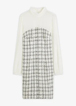 Mujer bonprix bonprix Vestido corto de bouclé con mangas de gasa