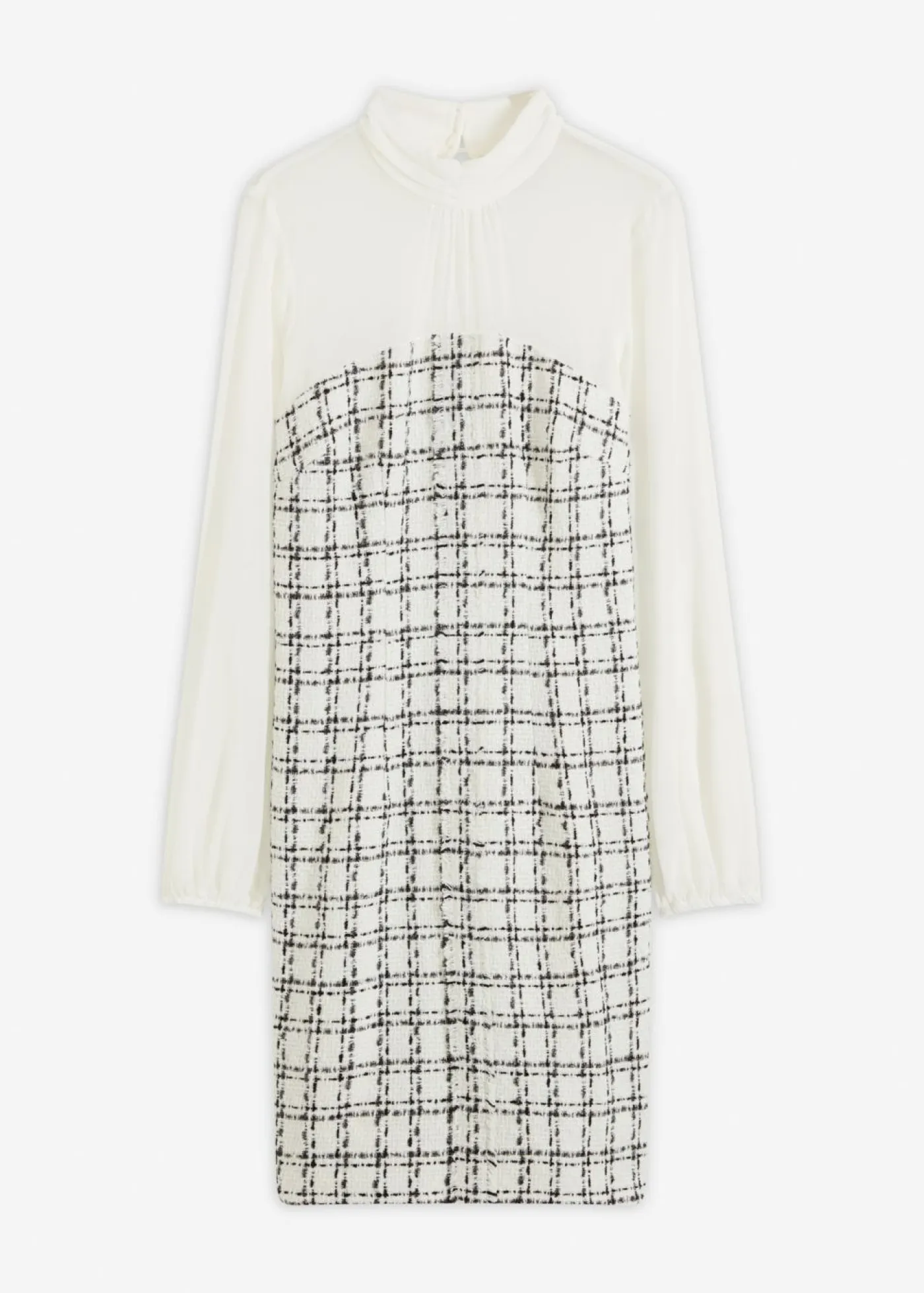 Mujer bonprix bonprix Vestido corto de bouclé con mangas de gasa