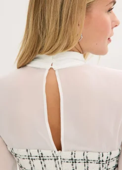 Mujer bonprix bonprix Vestido corto de bouclé con mangas de gasa