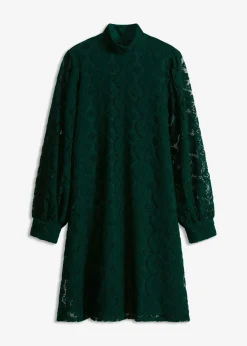 bonprix bonprix Vestidos>Vestido corto de encaje Verde oscuro