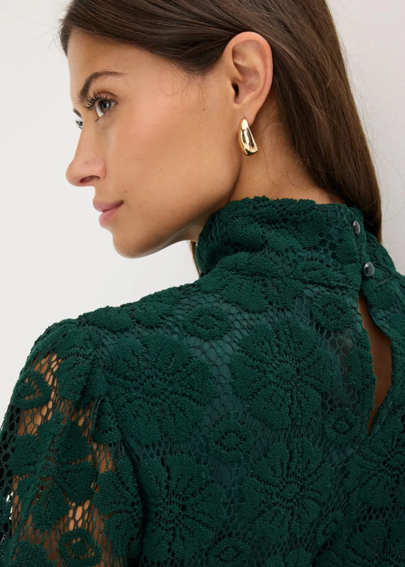 bonprix bonprix Vestidos>Vestido corto de encaje Verde oscuro