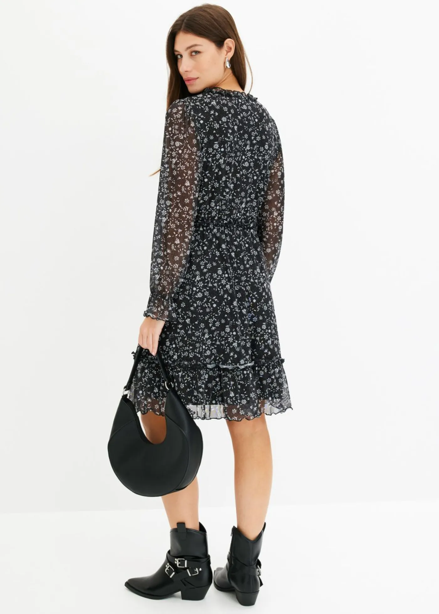 Mujer bonprix bonprix Vestido corto de malla fina