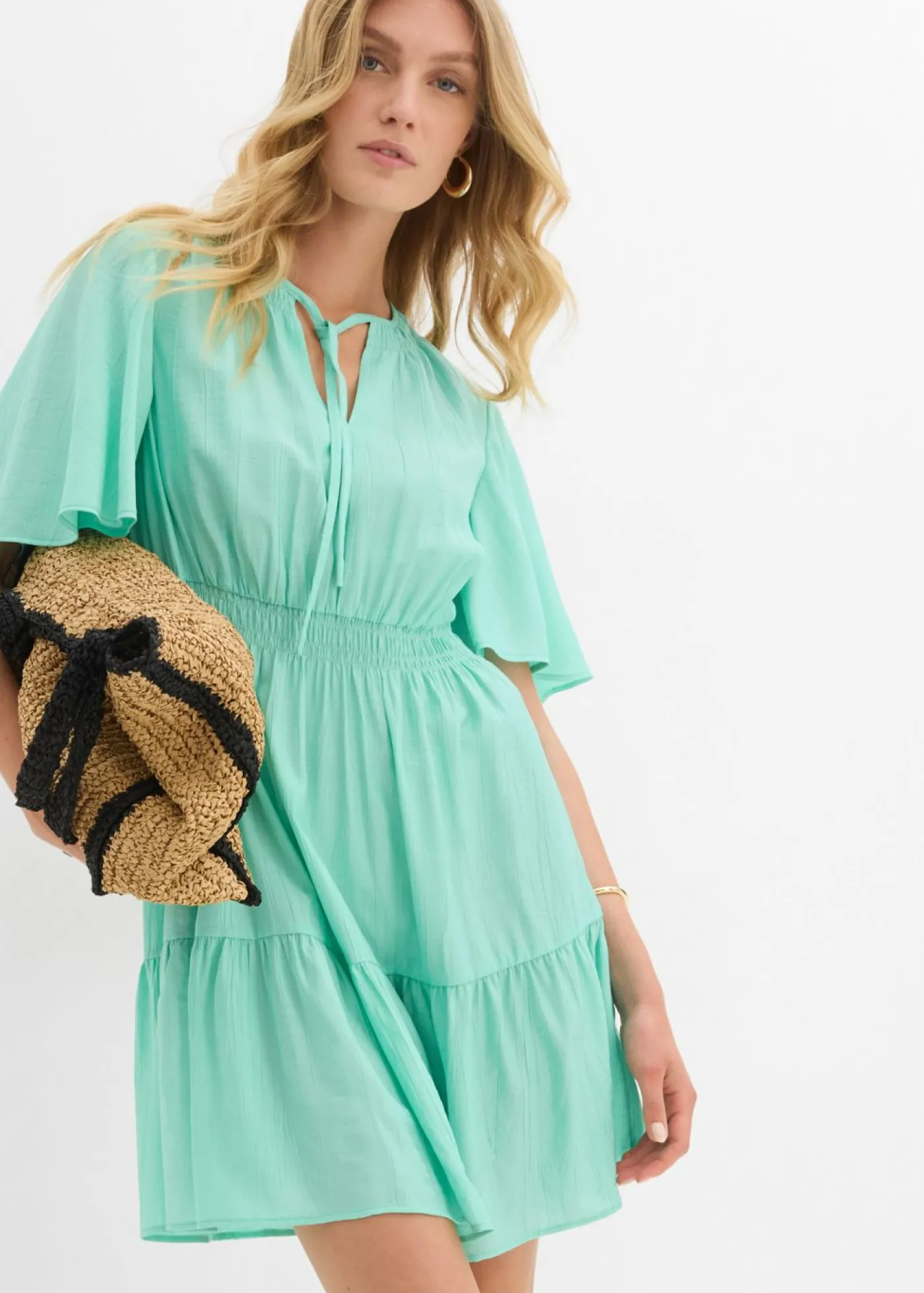 Mujer bonprix bonprix Vestido corto de mezcla de viscosa fluida