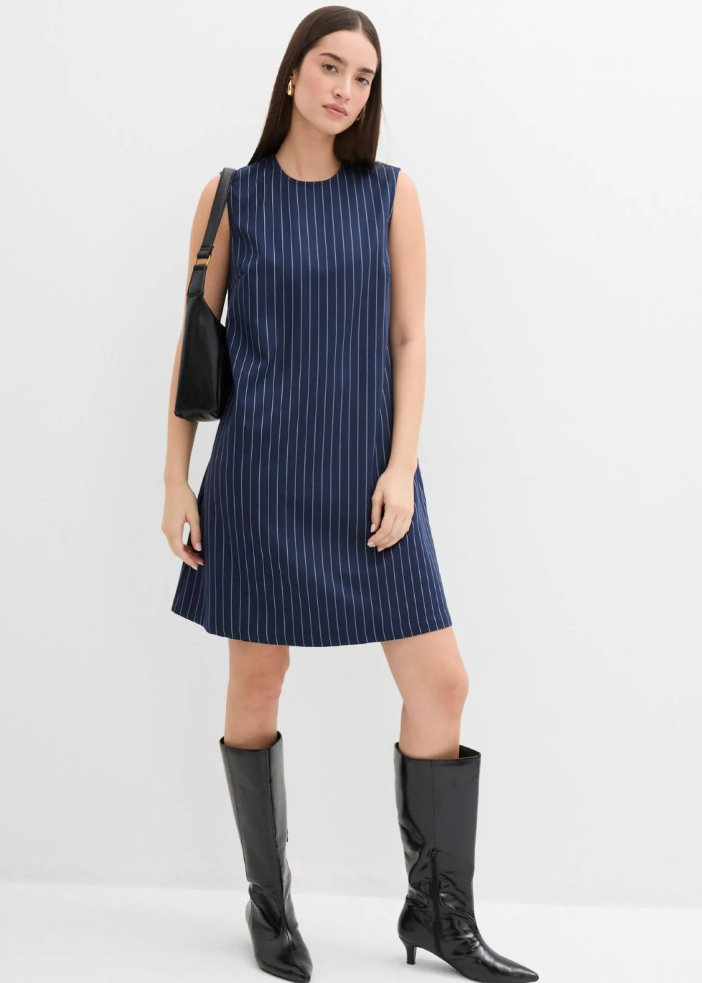 Mujer bonprix bonprix Vestido corto de mezcla de viscosa con raya diplomática