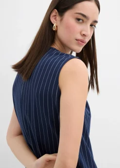 Mujer bonprix bonprix Vestido corto de mezcla de viscosa con raya diplomática