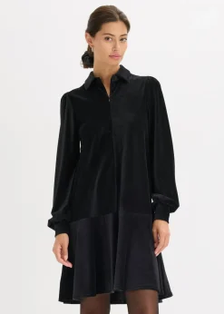 bonprix bonprix Vestidos>Vestido corto de pana Negro