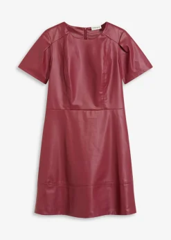bonprix bonprix Vestidos>Vestido corto de piel sintética Burdeos