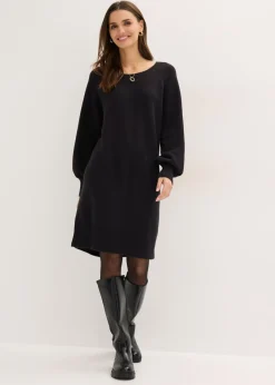 bonprix bonprix Vestidos|Ropa De Punto>Vestido corto de punto Negro