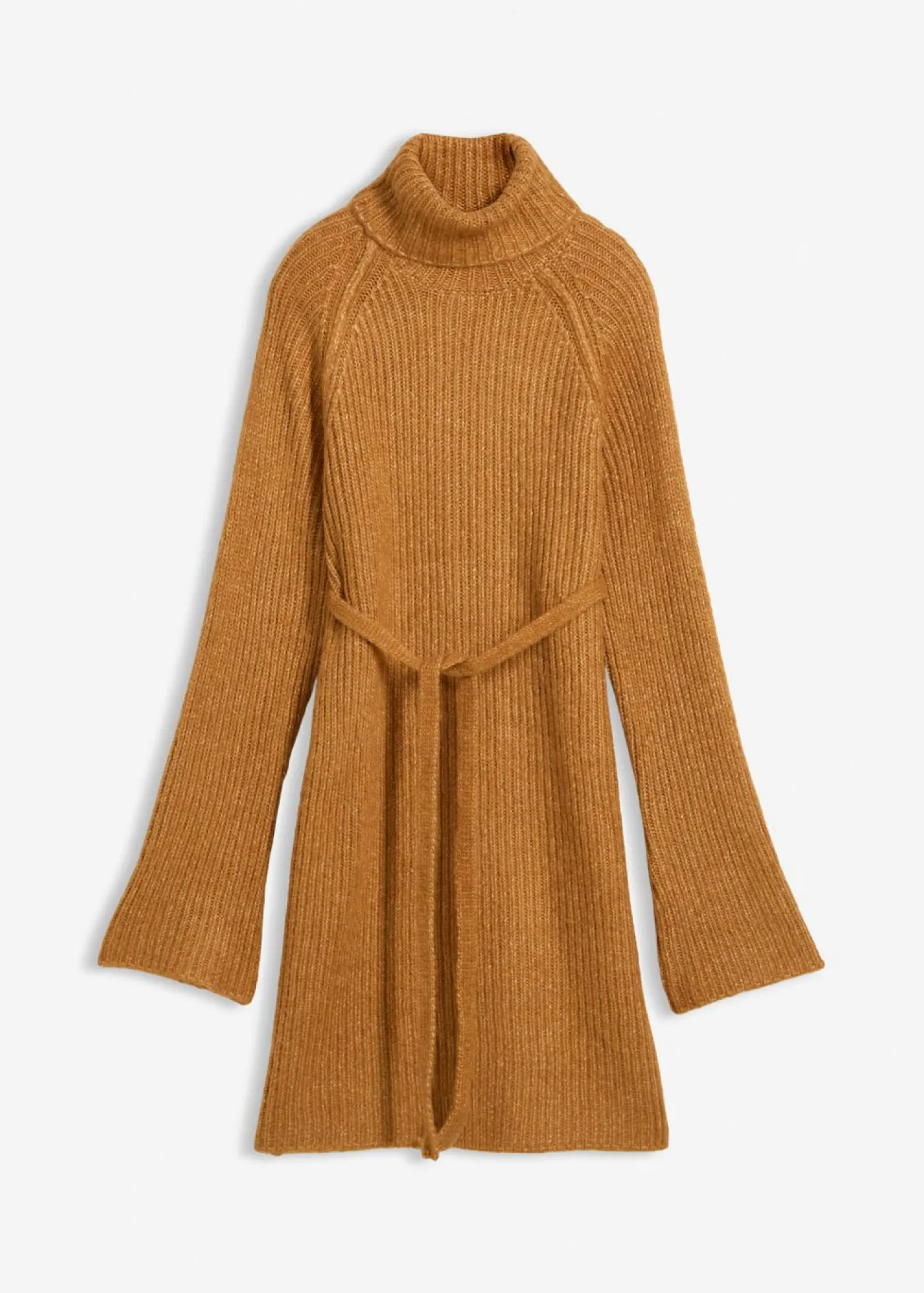 Mujer bonprix bonprix Vestido corto de punto acanalado con cuello vuelto