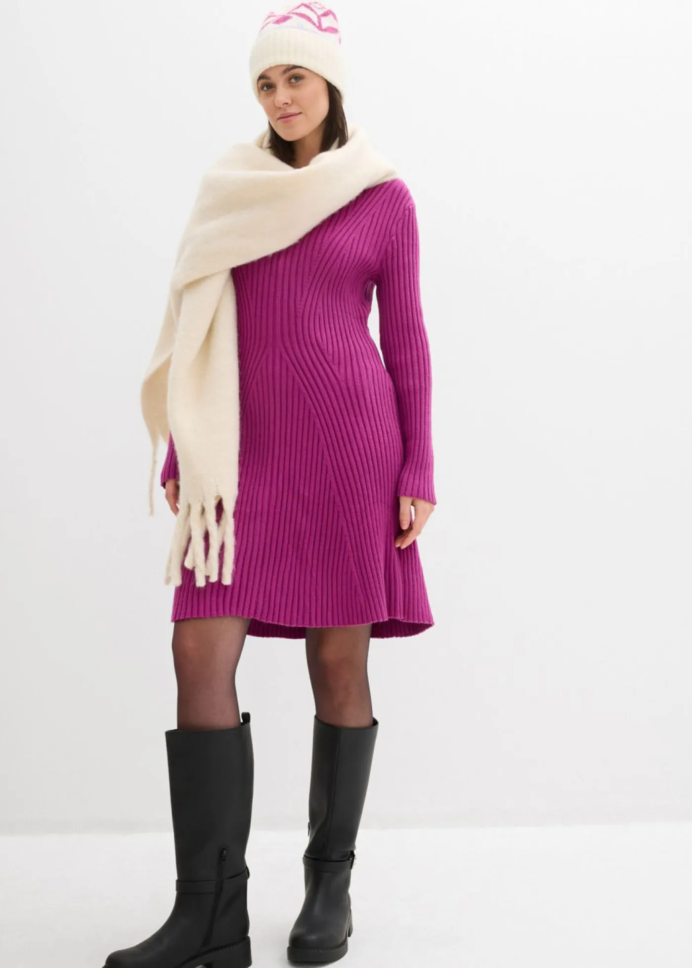 Mujer bonprix bonprix Vestido corto de punto de suave mezcla de viscosa