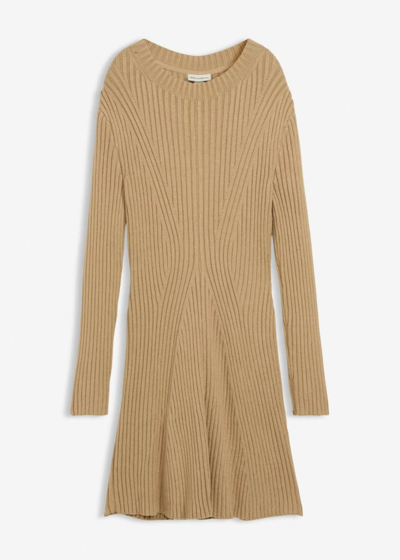 bonprix bonprix Vestidos|Ropa De Punto>Vestido corto de punto de suave mezcla de viscosa Caqui claro