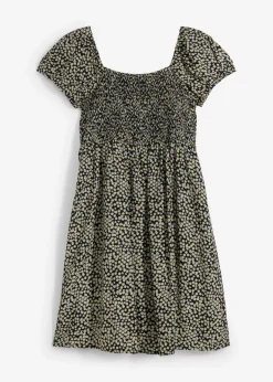 bonprix bonprix Vestidos>Vestido corto de viscosa fluida negro-blanco-amarillo narciso