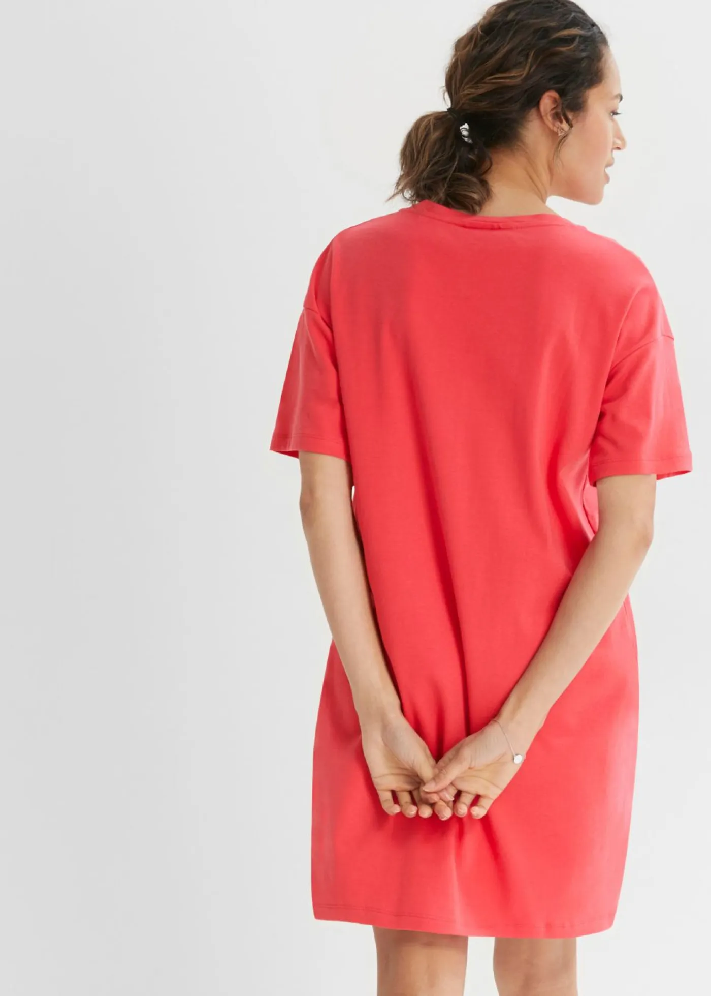 bonprix bonprix Básicos|Vestidos>Vestido de algodón rosa hibisco+negro