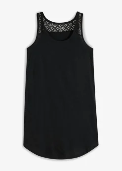 bonprix bonprix Vestidos>Vestido de algodón con encaje Negro